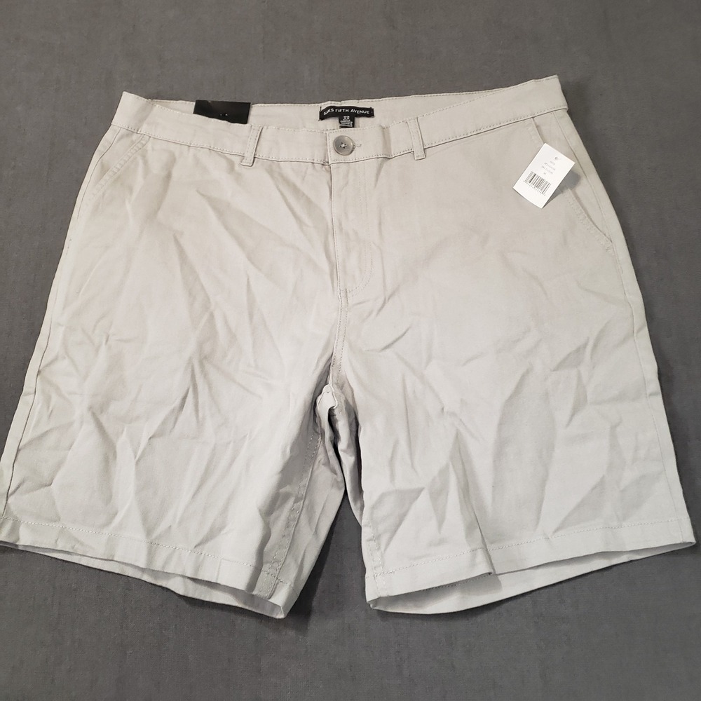 Saks Fifth Avenue Shorts Mens‎ Size 36 Gray Chino Flat Front